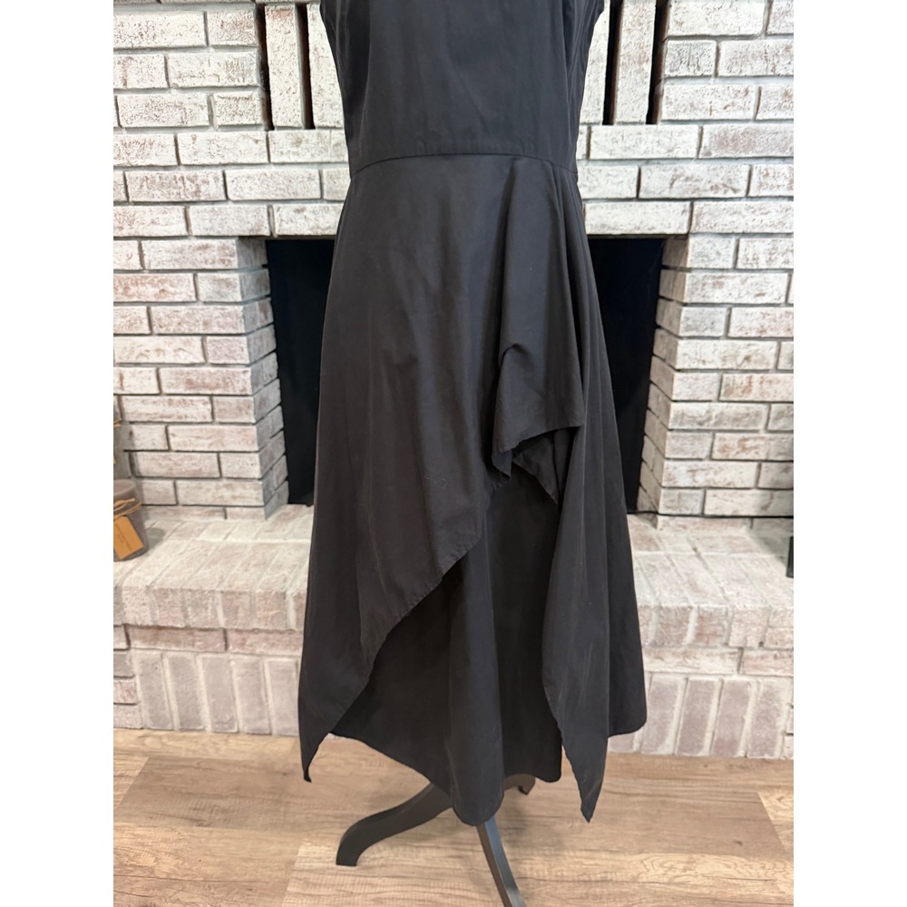 Marimekko Alfrina Solid Dress Womens 36 Black Asymmetrical Draped Scandi Chic - Picture 8 of 13